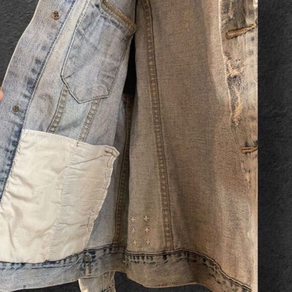 KSUBI-Oversized Distressed Jean Jacket XS-runs big! - Picture 8 of 9